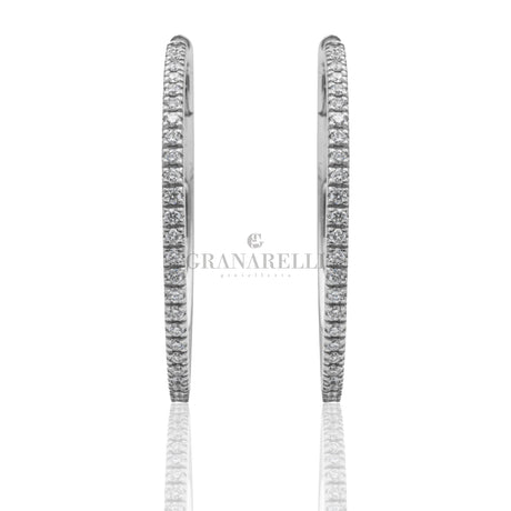 Orecchini cerchi Diamanti 1.16kt in Oro Bianco-Orecchini-GRANARELLI-Gioielleria Granarelli