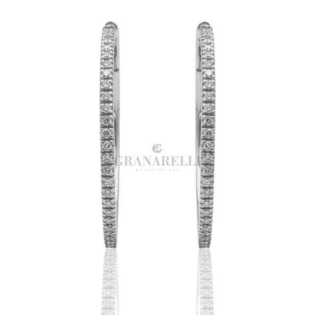 Orecchini cerchi Diamanti 1.16kt in Oro Bianco-Orecchini-GRANARELLI-Gioielleria Granarelli