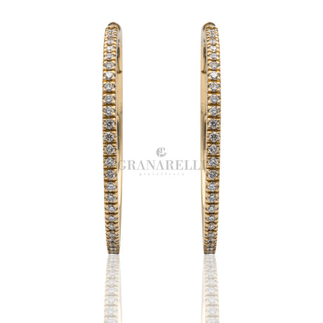 Orecchini cerchi Diamanti 1.16kt in Oro Giallo-Orecchini-GRANARELLI-Gioielleria Granarelli
