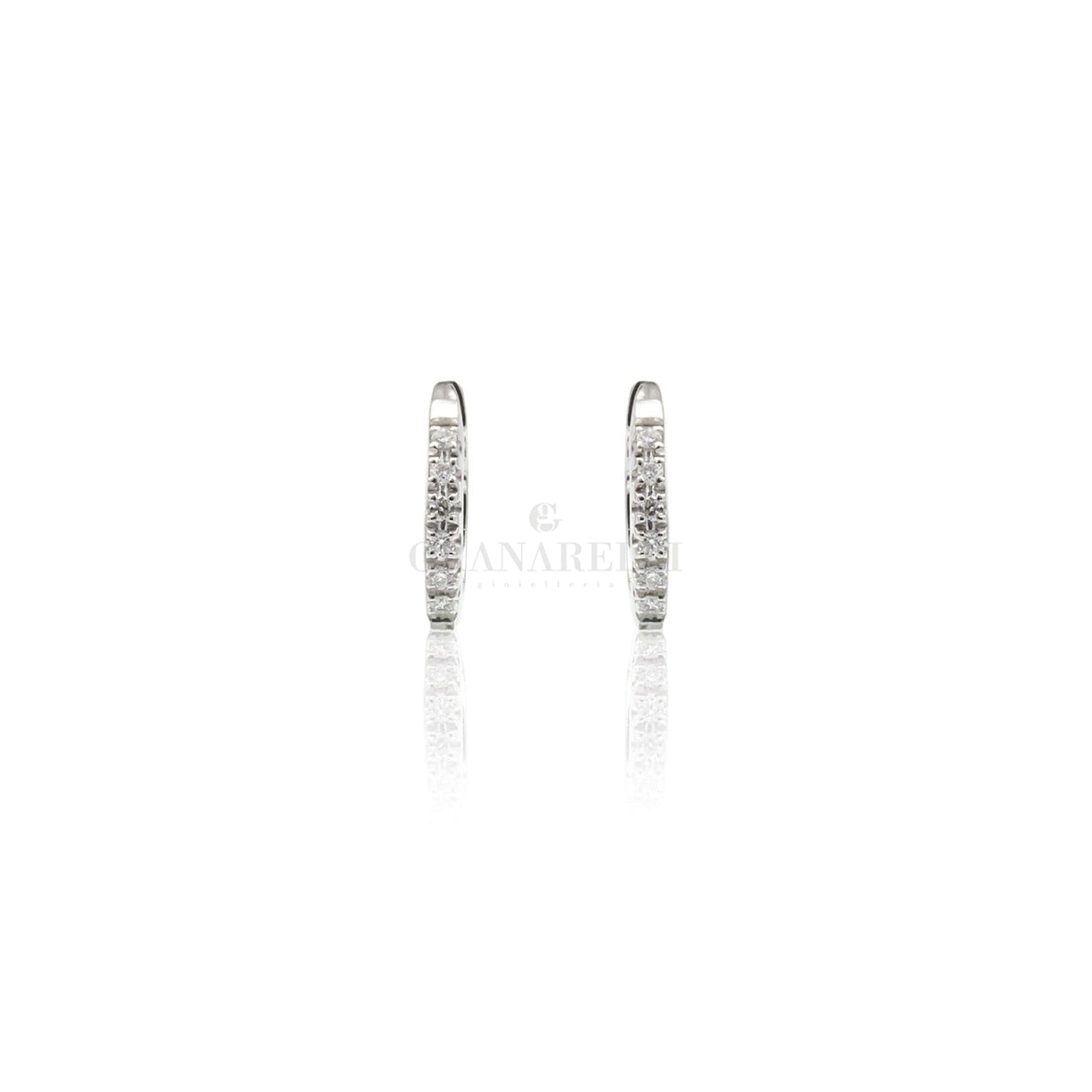 Orecchini cerchi in Oro Bianco e Diamanti-Orecchini-CRIVELLI- [SKU] -Gioielleria Granarelli