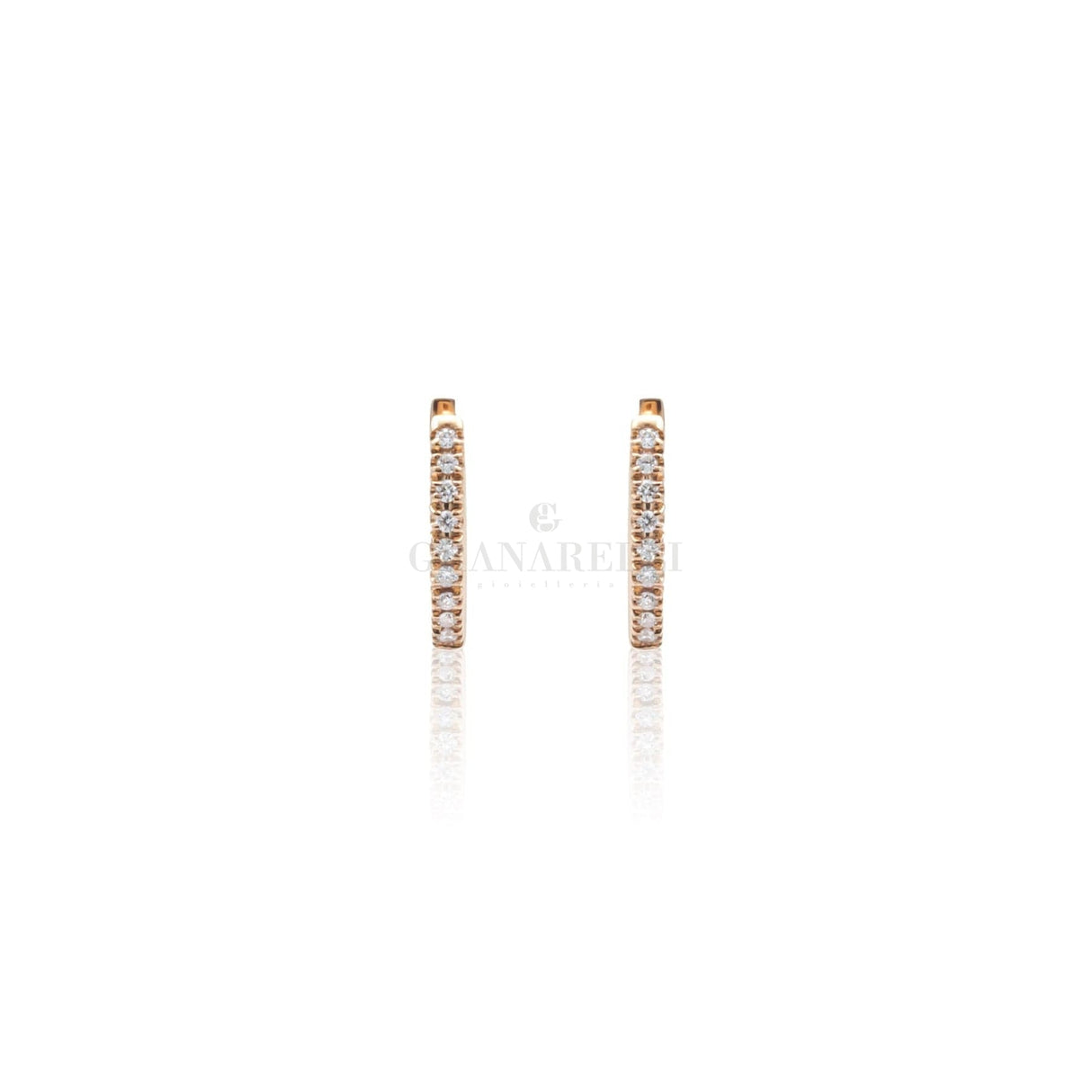 Orecchini cerchi in Oro Rosa e Diamanti-Orecchini-CRIVELLI- [SKU] -Gioielleria Granarelli