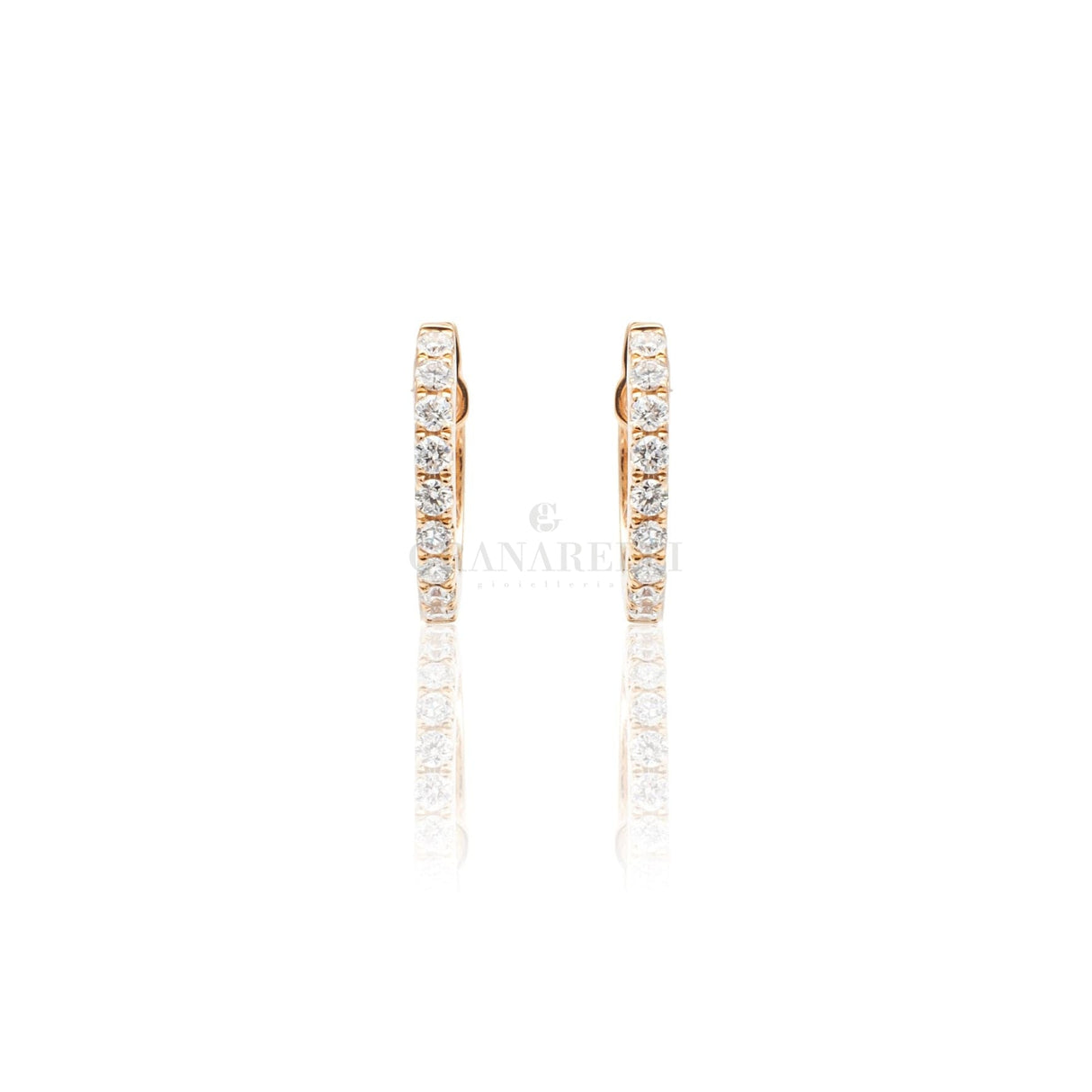 Orecchini Orecchini cerchietti in Oro Rosa e Brillanti CRIVELLI