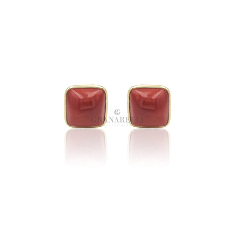 Orecchini con Corallo in Oro Giallo-Orecchini-GRANARELLI-Gioielleria Granarelli
