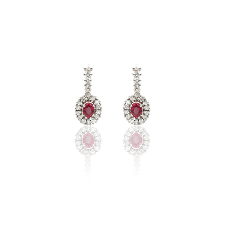 Orecchini Orecchini in Oro Bianco con Rubini e Diamanti GRANARELLI