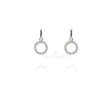 Orecchini semi pendenti Cerchio in Oro Bianco e Diamanti-Orecchini-CRIVELLI- [SKU] -Gioielleria Granarelli