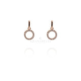 Orecchini semi pendenti Cerchio in Oro Rosa con Diamanti-Orecchini-CRIVELLI- [SKU] -Gioielleria Granarelli
