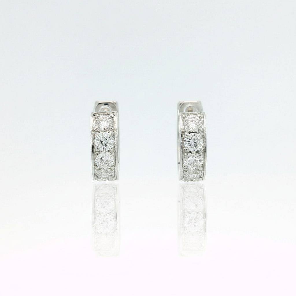Orecchini Cerchio Diamanti 1.00ct Oro Bianco