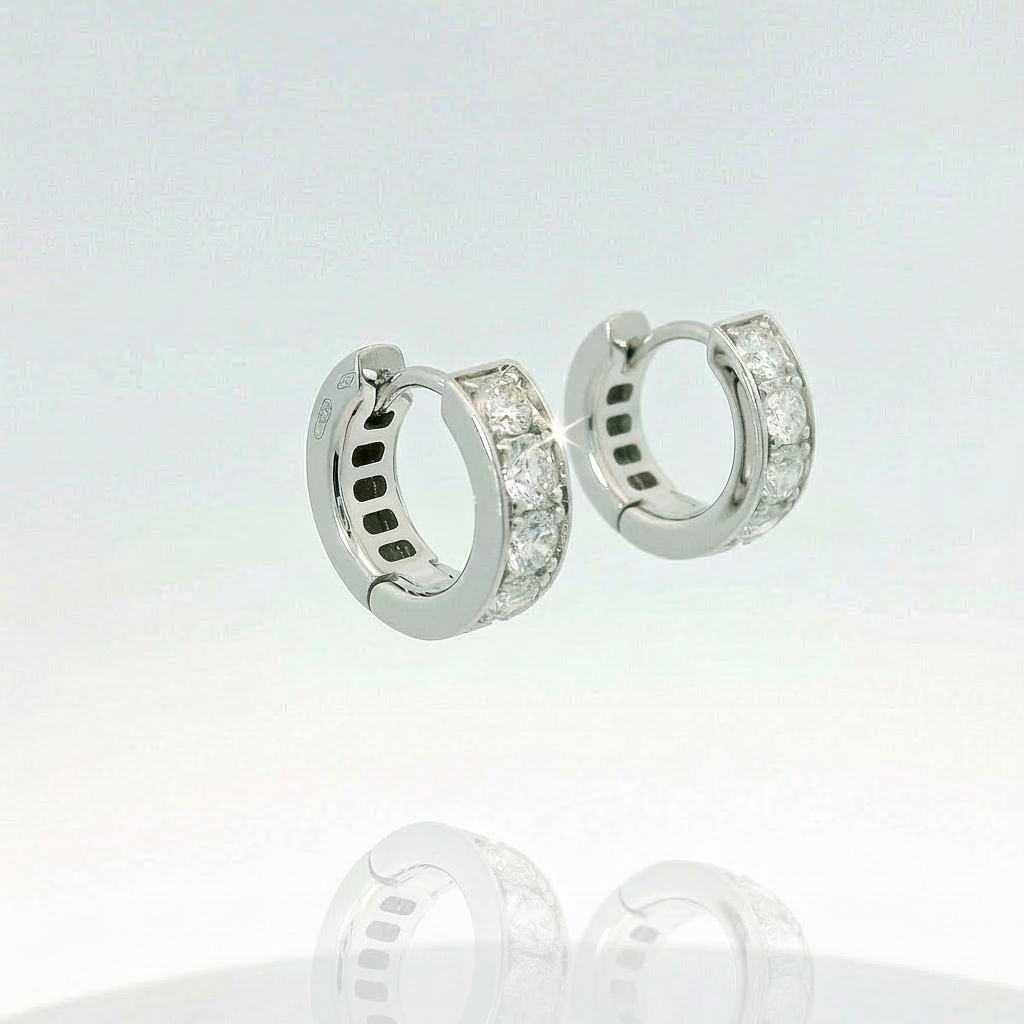 Orecchini Cerchio Diamanti 1.00ct Oro Bianco
