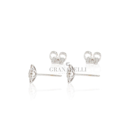 Orecchino a lobe Fiore 0.61kt in Oro Bianco-RECARLO-E09RO001/061-Gioielleria Granarelli