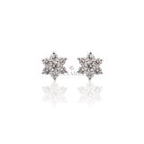 Orecchino a lobe Fiore 0.61kt in Oro Bianco-RECARLO-E09RO001/061-Gioielleria Granarelli