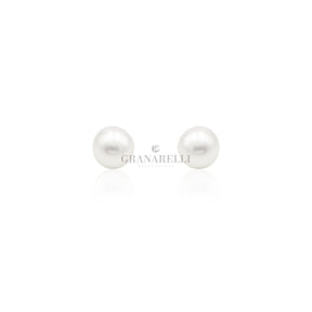 Orecchino lobo con Perla in Oro Bianco Ø 6/6,5mm-Orecchini-CRIVELLI-Gioielleria Granarelli