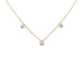 Girocollo con 3 piastre Tonda Pavè In Oro Giallo-Girocolli-RECARLO-Gioielleria Granarelli