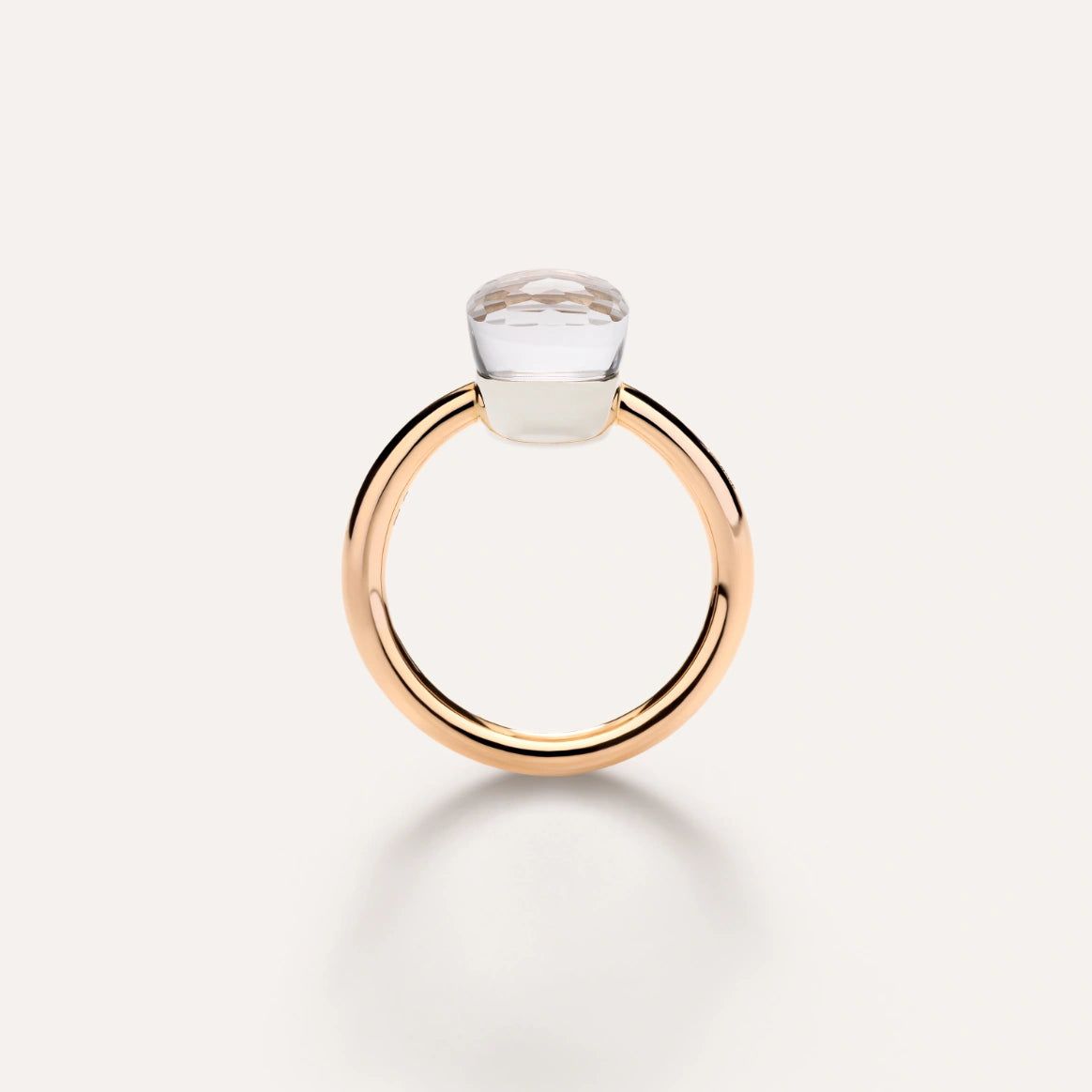 Anello Nudo Petit Oro Rosa e Topazio Bianco-Anelli-POMELLATO-Gioielleria Granarelli