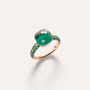 Anello Nudo Classic Oro Rosa Prasiolite, Malachite e Tzavoriti-Anelli-POMELLATO-Gioielleria Granarelli