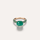 Anello Nudo Classic Oro Rosa Prasiolite, Malachite e Tzavoriti-Anelli-POMELLATO-Gioielleria Granarelli