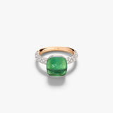 Anello Nudo Classic Oro Rosa, Prasiolite, Agata Verde e Diamanti