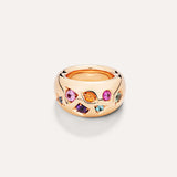 Anello Iconica In Oro Rosa, Zaffiri, Rubino e Ametista