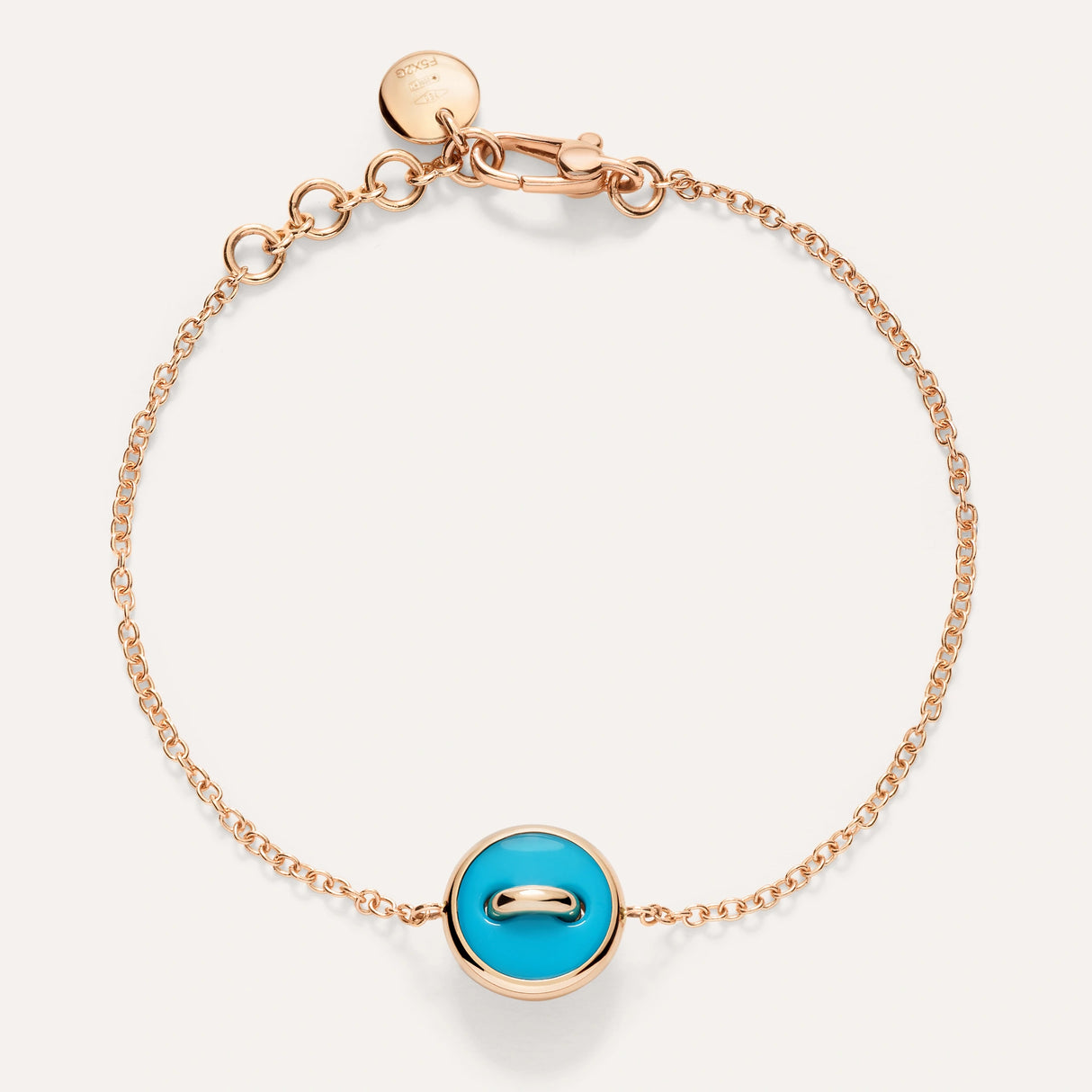 Bracciale Pom Pom Dot Oro Rosa, Turchese e Diamanti-Bracciali-POMELLATO-Gioielleria Granarelli