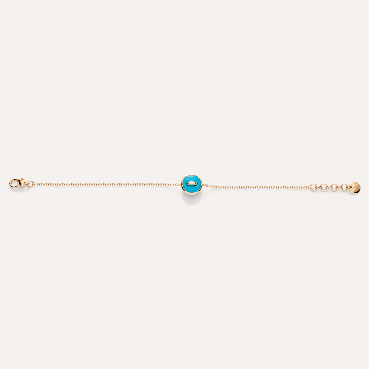 Bracciale Pom Pom Dot Oro Rosa, Turchese e Diamanti-Bracciali-POMELLATO-Gioielleria Granarelli