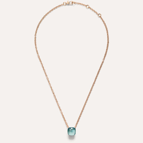 Girocollo Nudo Petit Oro Rosa e Topazio Azzurro-Girocolli-POMELLATO-Gioielleria Granarelli