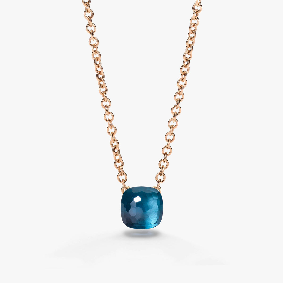 Girocollo Nudo Petit Oro Rosa e Topazio Blu London