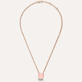 Collana Pendente Nudo in Oro Rosa, Quarzo Rosa e Calcedonio-Girocolli-POMELLATO-Gioielleria Granarelli