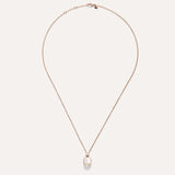 Collana Pendente Nudo in Oro Rosa, Topazio Bianco, Madreperla e Diamanti-Girocolli-POMELLATO-Gioielleria Granarelli
