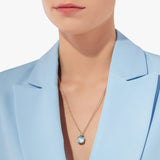 Girocollo Nudo Classic Oro Rosa, Diamanti e Topazio Azzurro