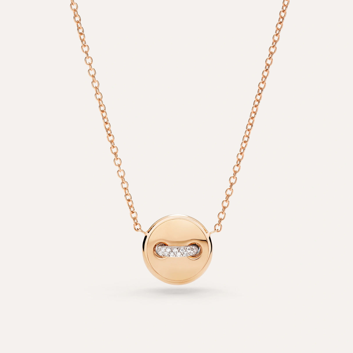 Collana Pendente Pom Pom Dot Oro Rosa, Turchese e Diamanti-Girocolli-POMELLATO-Gioielleria Granarelli