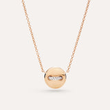 Collana Pendente Pom Pom Dot Oro Rosa, Turchese e Diamanti-Girocolli-POMELLATO-Gioielleria Granarelli