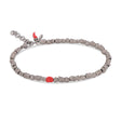 BRACCIALE UOMO CON SASSI PICCOLI IN TITANIO, SMALTO ROSSO E CORNETTO-Bracciali-MANO-Gioielleria Granarelli