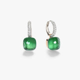 Orecchini Nudo Classic Oro Rosa, Prasiolite, Agata Verde e Diamanti