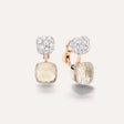 Orecchini Nudo in Oro Rosa e Bianco con Topazi Bianchi e Diamanti-Orecchini-POMELLATO-Gioielleria Granarelli