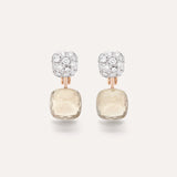 Orecchini Nudo in Oro Rosa e Bianco con Topazi Bianchi e Diamanti-Orecchini-POMELLATO-Gioielleria Granarelli