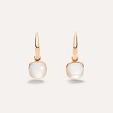 Orecchini Nudo Mini in Oro Rosa e Quarzo Milky