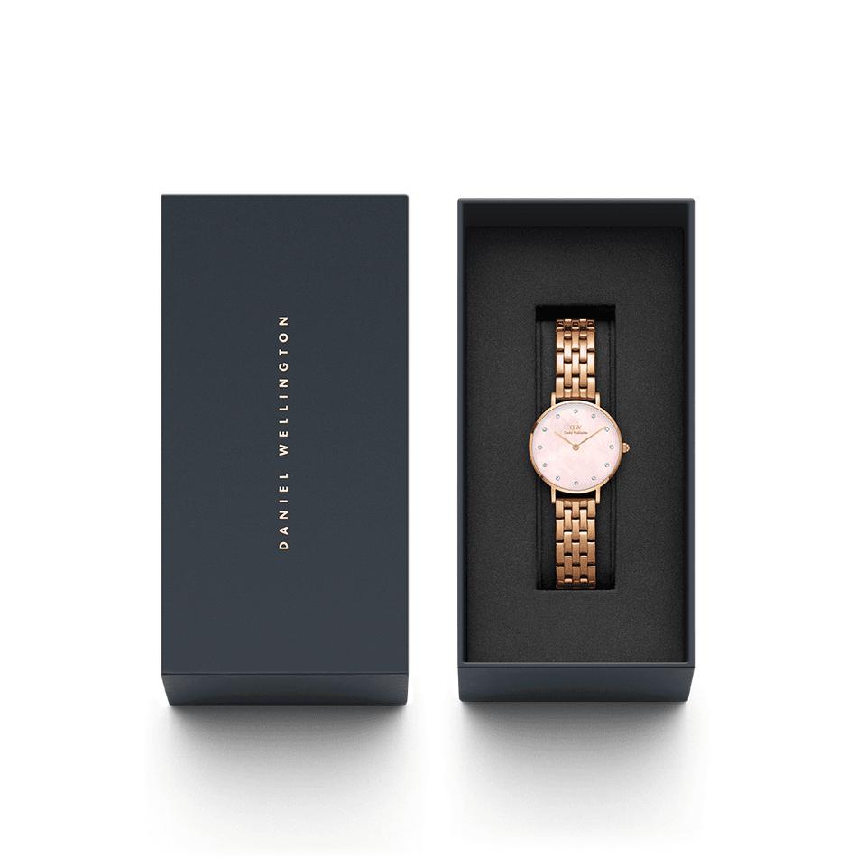 Petite Lumine 5-Link Melrose 28 mm-Orologi-DANIEL WELLINGTON-Gioielleria Granarelli