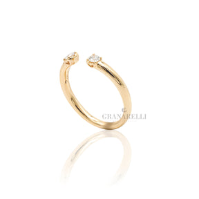 Anello fedina aperta 2 Diamanti 0.20kt in Oro Giallo-RECARLO-R01FN005/G020-14-Gioielleria Granarelli