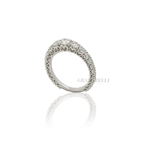 Anello Fedina scalata 1.60kt Diamanti in Oro Bianco-Anelli-RECARLO-Gioielleria Granarelli
