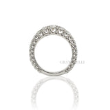 Anello Fedina scalata 1.60kt Diamanti in Oro Bianco-Anelli-RECARLO-Gioielleria Granarelli