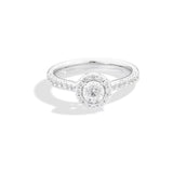 Anello Solitario con contorno di diamanti 0.26