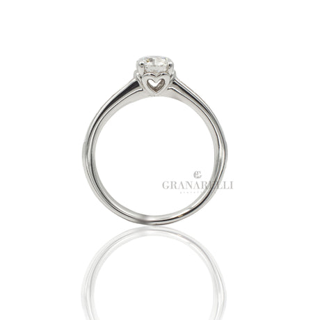 Anello Solitario 0.705kt con diamanti baguette 0.30kt-RECARLO-R01SP001/110-15-Gioielleria Granarelli