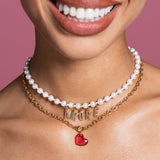 Charm Cuore Cristallo Rosso