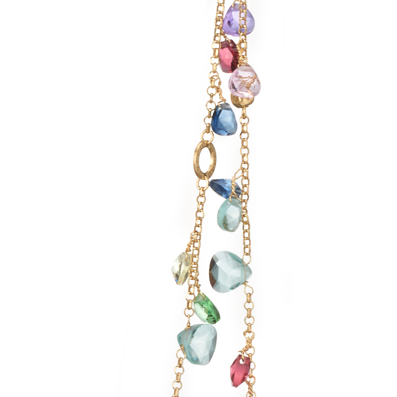 Collana Lunga a Cristalli Multicolor
