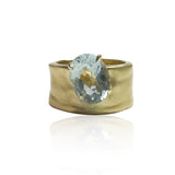 Anello Sorapis Berillo Azzurro in Oro Giallo 9kt