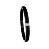 Kleines Armband aus satinierter Keramik mit weißen und braunen Diamanten, Weiß- und Roségold