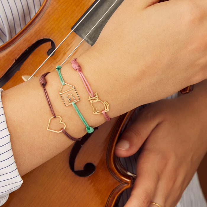 CORAZON BRACCIALE CORDA BORGOGNA