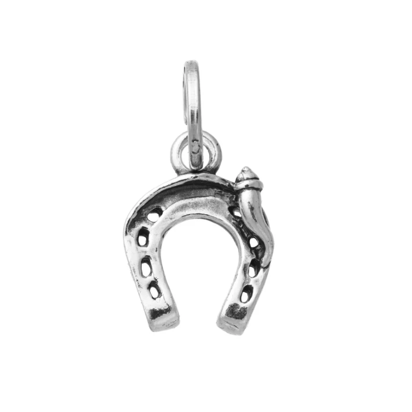 Charm Ferro di Cavallo Piccolo con Corno
