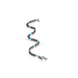 BRACCIALE UOMO IN TITANIO, TURCHESE E ORO ROSA 9KT