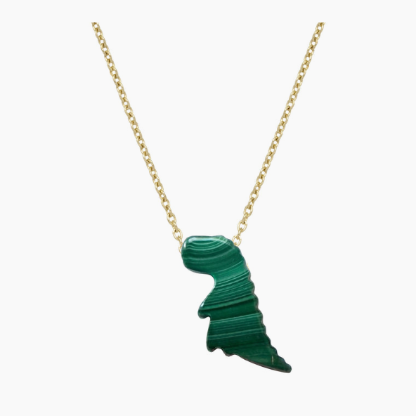 DINO CUT MALACHITE COLLANA