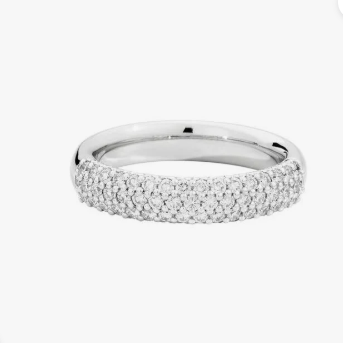 Anello a fascia 3 file di Diamanti 0,59ct